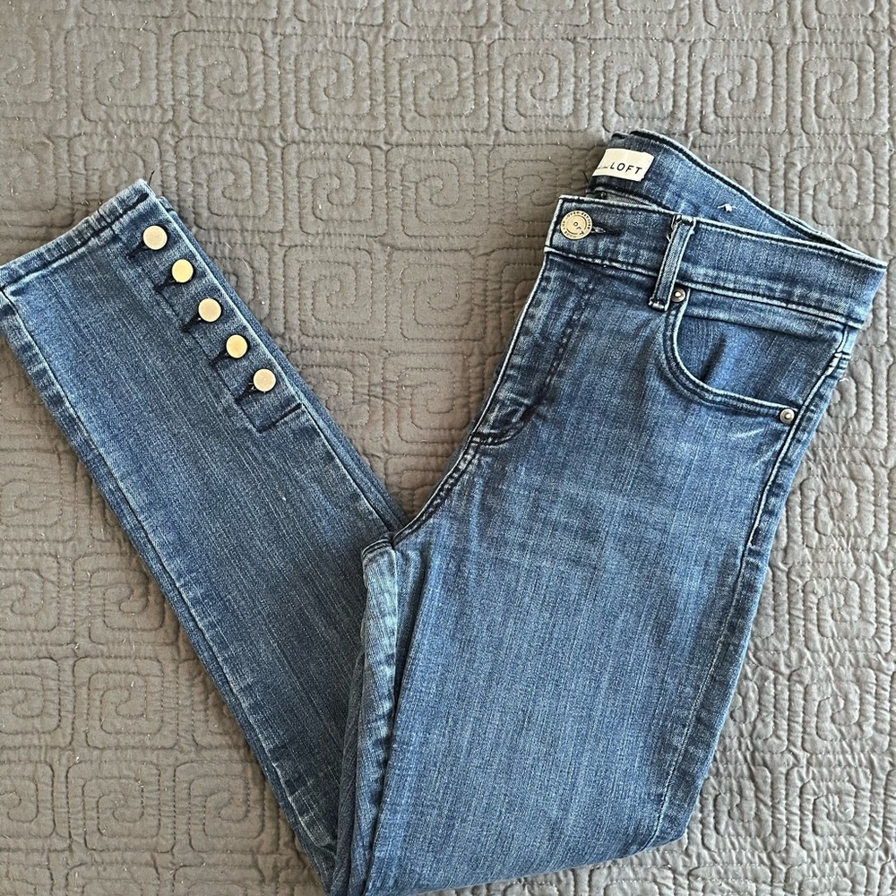 LOFT Women's Classic Blue Skinny Jeans